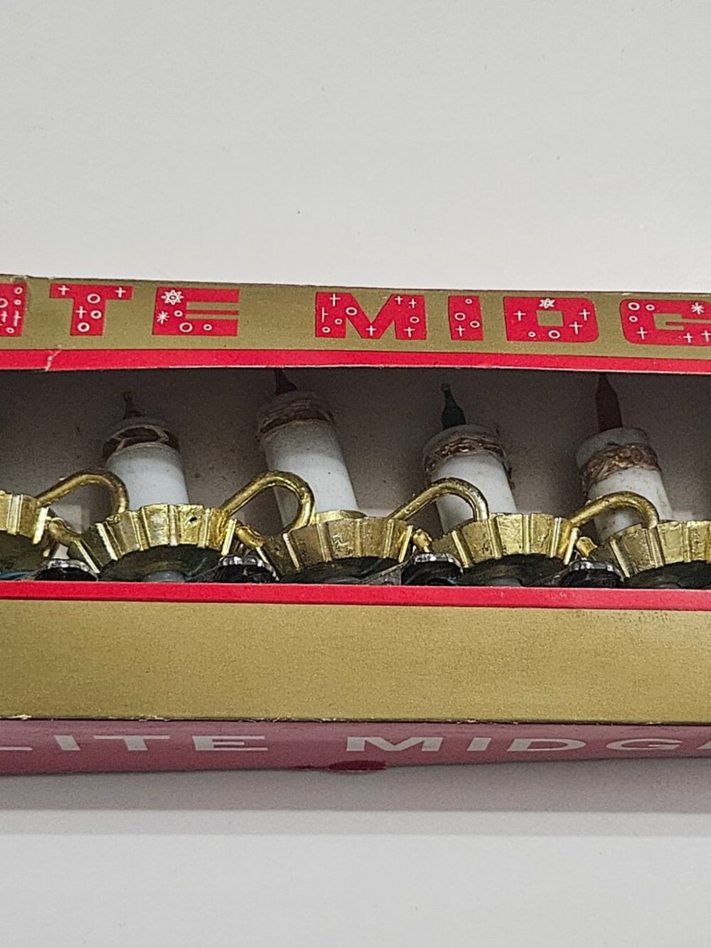 Vintage Candle String Clip Lights Christmas 10 Lite Midget Set Tested & Works